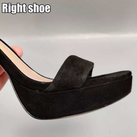 $395 VERONICA BEARD Darcelle Ankle Strap Stiletto Sandals Heels Black Suede 9 - Picture 10 of 16